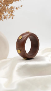Golden Dot Wooden Bangle